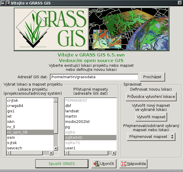 Česká lokalizace GRASS GIS