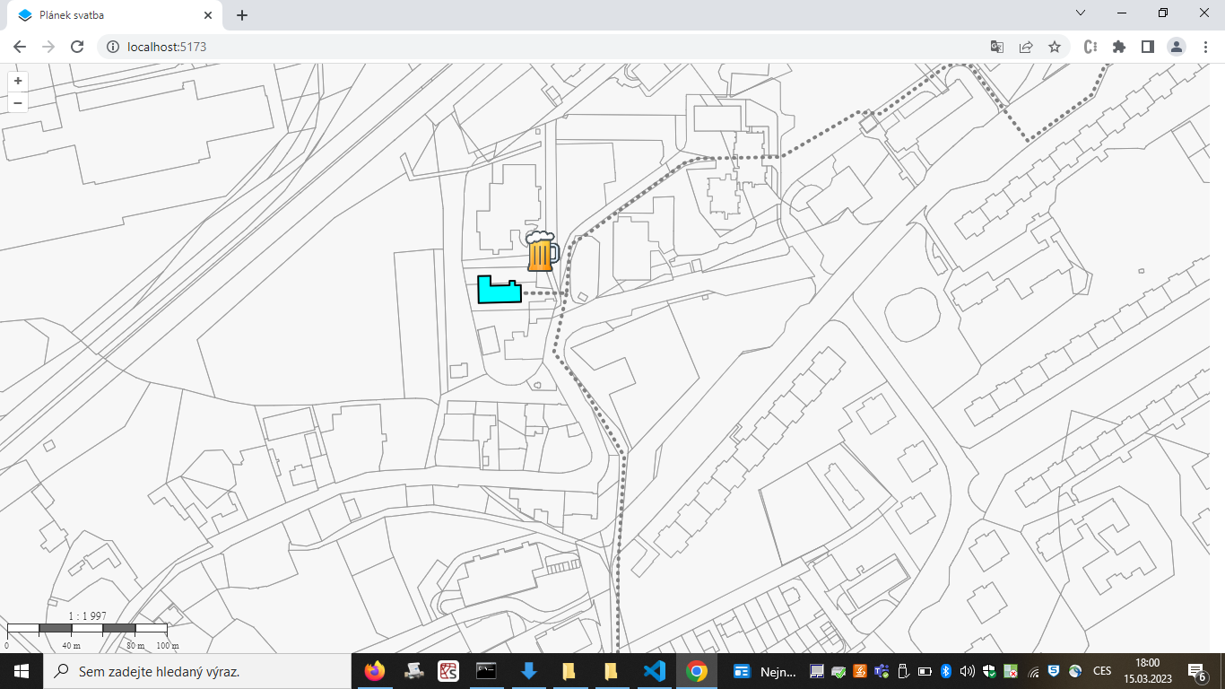 Změna barvy po najetí kursorem myši na prvek ve vektorové dlaždici